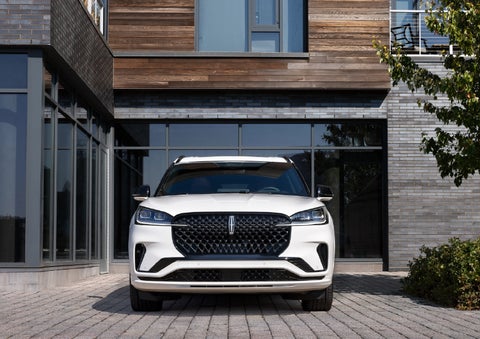The front of a 2026 Lincoln Aviator® SUV is shown. | Eau Claire Lincoln in Eau Claire WI