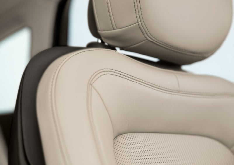 Fine craftsmanship is shown through a detailed image of front-seat stitching. | Eau Claire Lincoln in Eau Claire WI