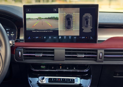 The large 13.2” SYNC® 4 center display featuring 360-Degree Camera of a 2026 Lincoln Corsair® SUV is shown.| Eau Claire Lincoln in Eau Claire WI